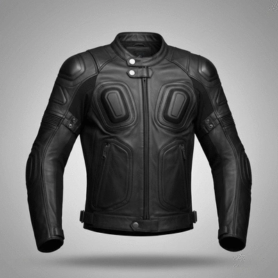 Professional biker wearing a high-quality leather motorcycle jacket with ventilation zippers partially open