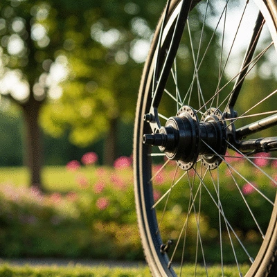 Rear wheel of an electric bicycle featuring a black hub motor