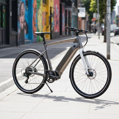 Modern electric bicycle parked in an urban Australian setting